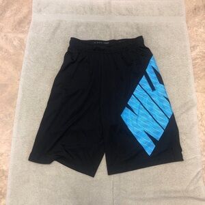 Nike Men's Athletic Shorts in Black with Blue Graphic